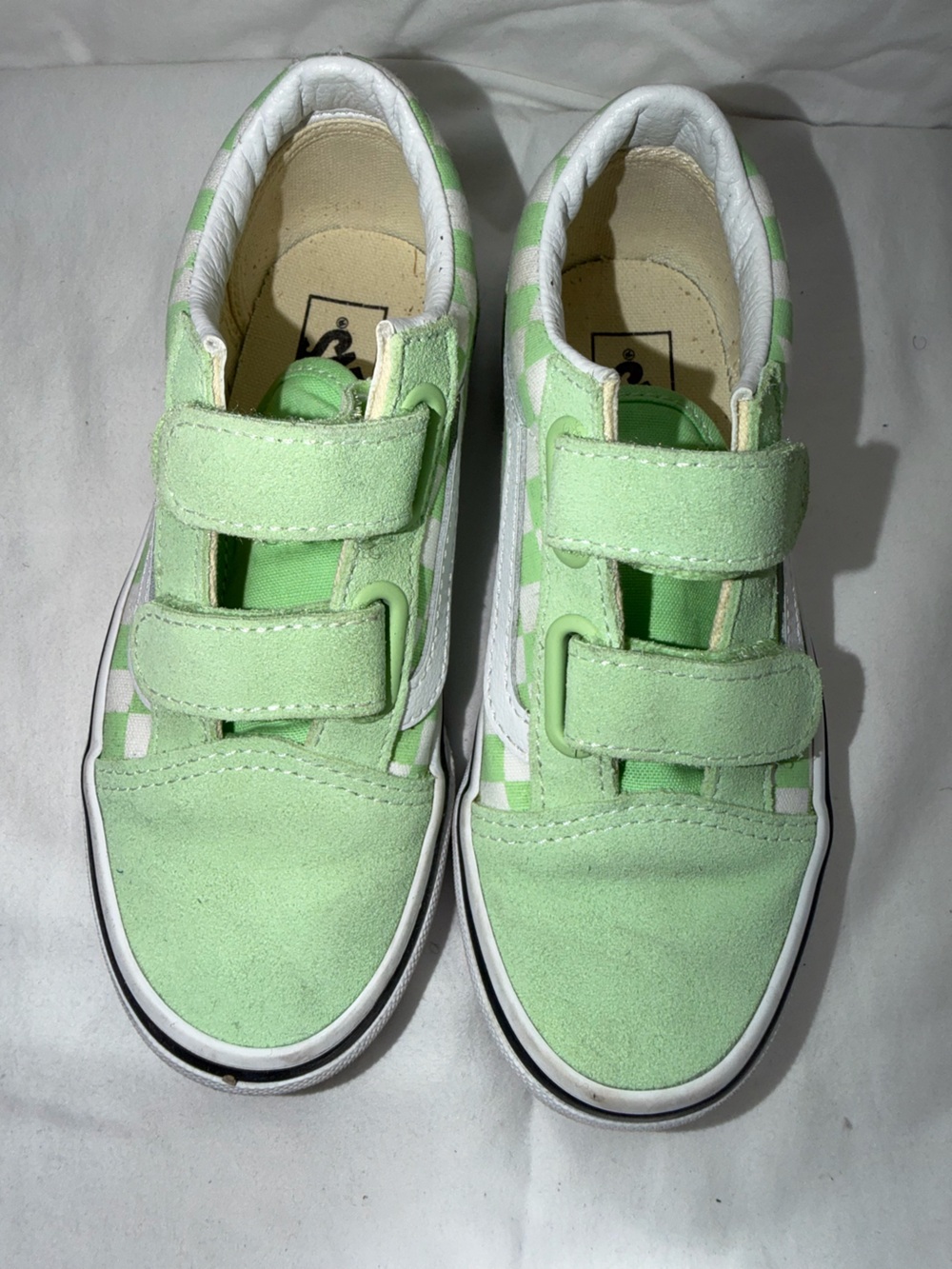 Vans Kids Mint Green Velcro Canvas Sneakers
